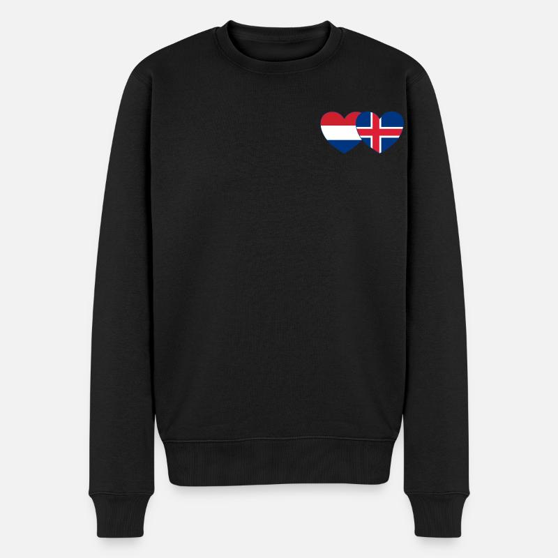 Hollande Islande Flag Heart - Pull Premium bio Homme - noir