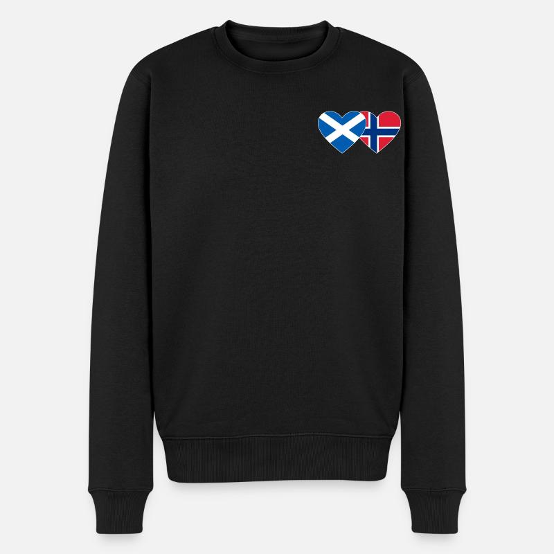 Écosse Norvège Flag Heart - Pull Premium bio Homme - noir