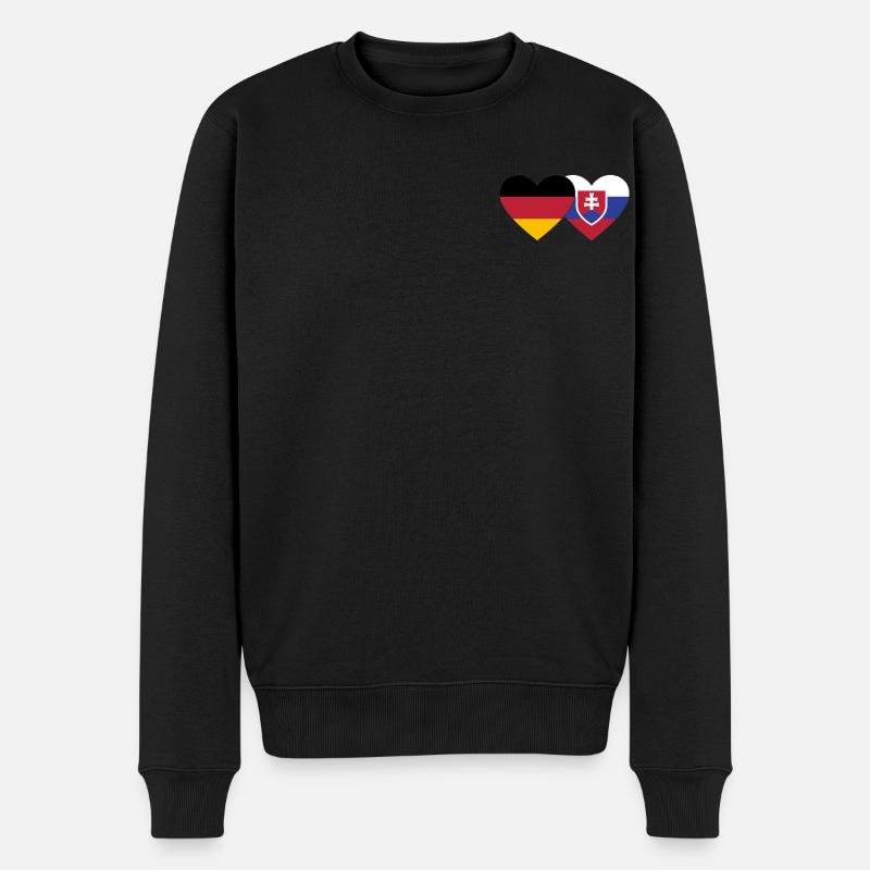 Allemagne Slovaquie Flag Heart - Pull Premium bio Homme - noir