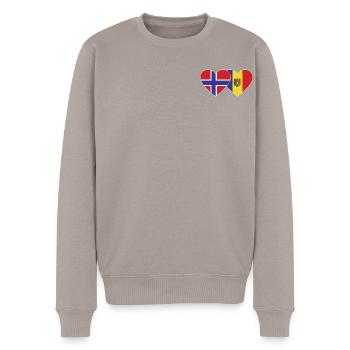 Norwegen Moldawien Flagge Herz - Männer Premium Bio Pullover - Taupe - Vorne - Nico (187cm)
