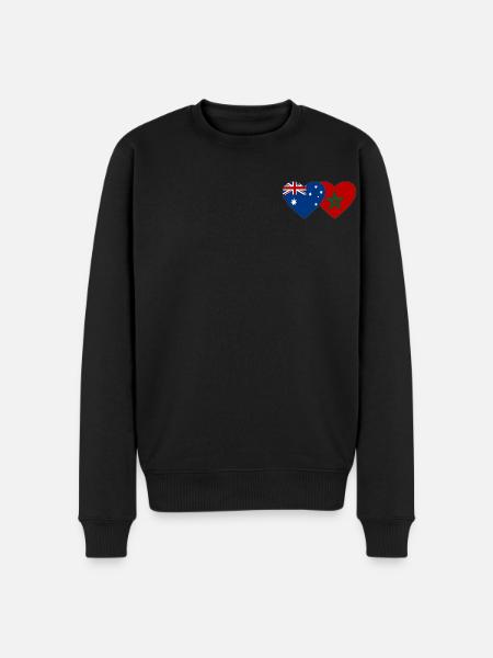 Australia Morocco Flag Heart - Men's Premium Organic Jumper - black