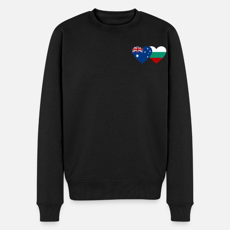 Australie Bulgarie Flag Heart - Pull Premium bio Homme - noir