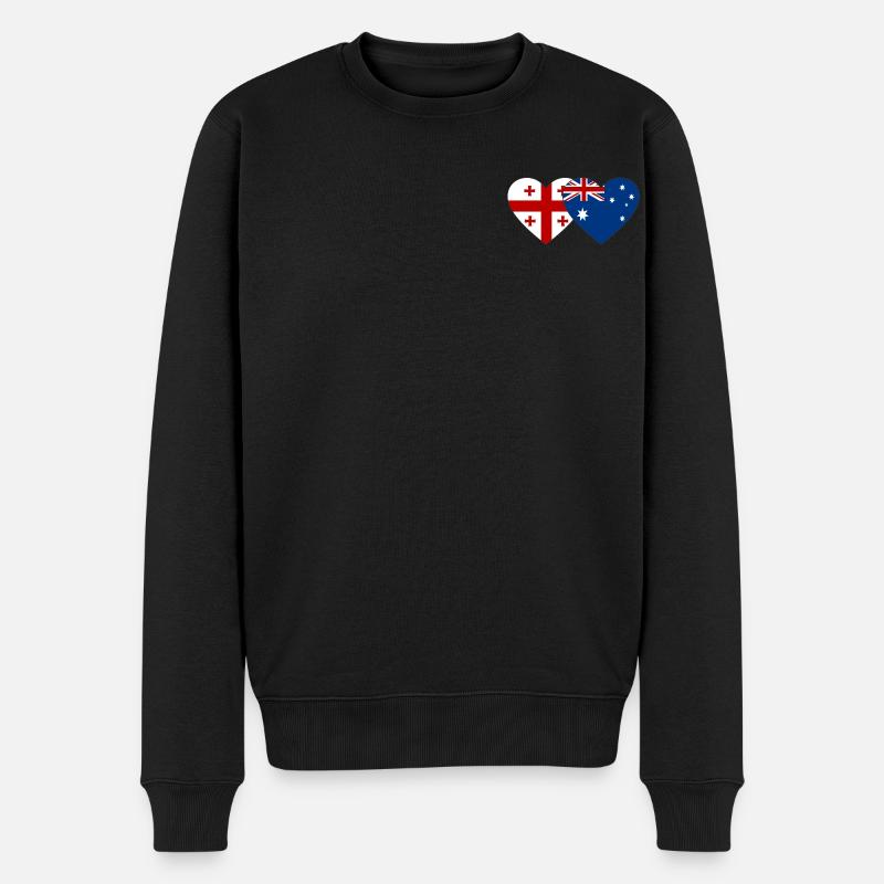 Géorgie Australie Flag Heart - Pull Premium bio Homme - noir