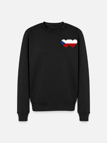 République tchèque Pologne Drapeau large - Pull Premium bio Homme - noir