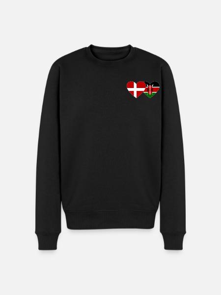 Denmark Kenya Flag Heart - Men's Premium Organic Jumper - black