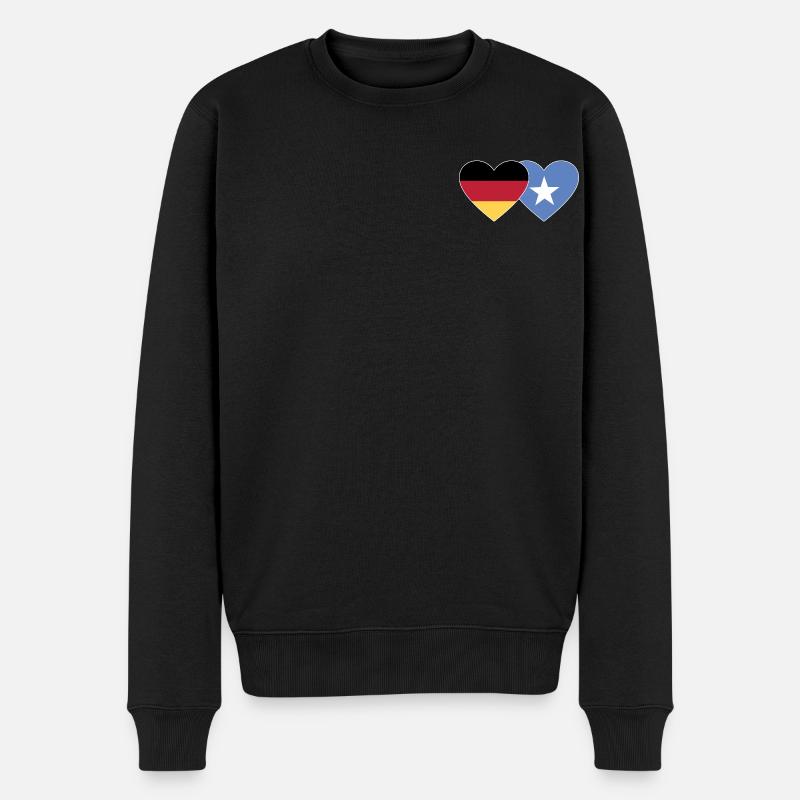Allemagne Somalie Flag Coeur - Pull Premium bio Homme - noir