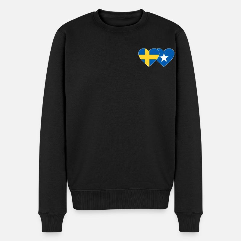 Suède Somalie Flag Heart - Pull Premium bio Homme - noir
