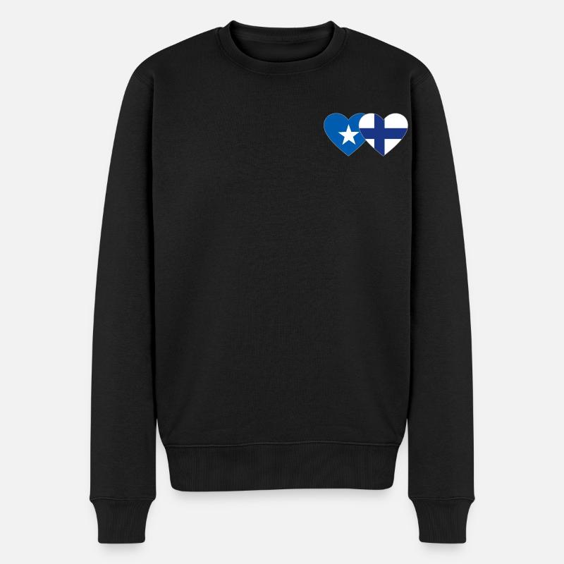 Somalie Finlande Flag Heart - Pull Premium bio Homme - noir