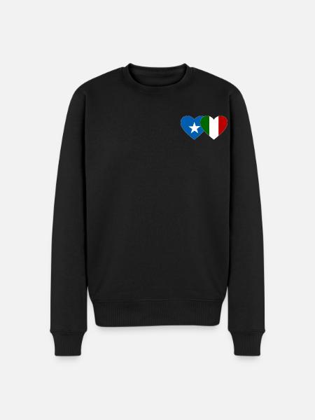 Somalia Italy Flag Heart - Men's Premium Organic Jumper - black