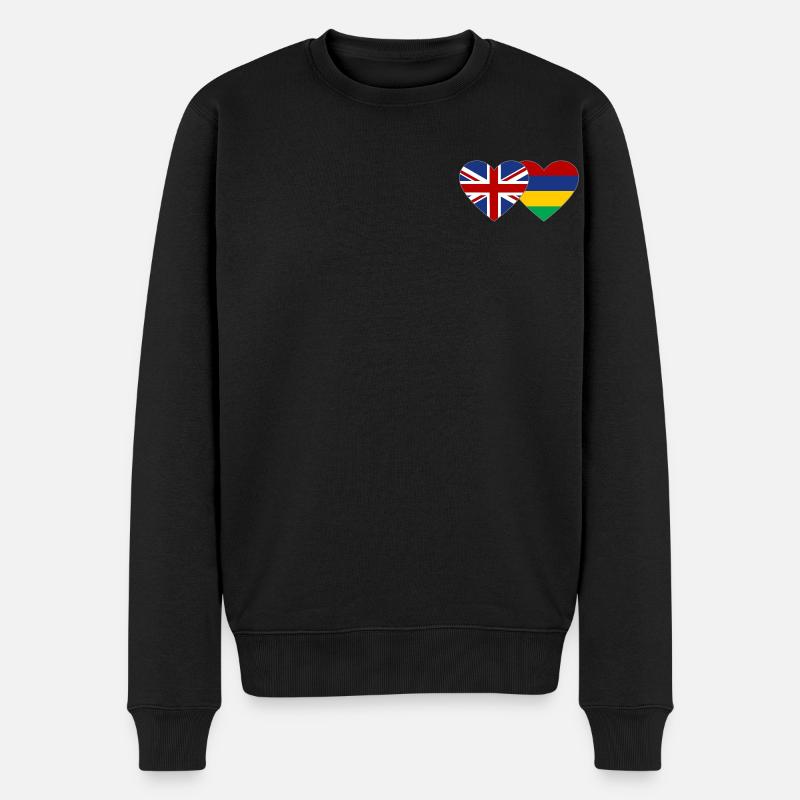 Angleterre Maurice Flag Heart - Pull Premium bio Homme - noir