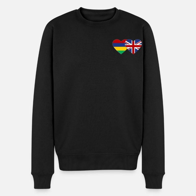 Maurice Angleterre Flag Heart - Pull Premium bio Homme - noir