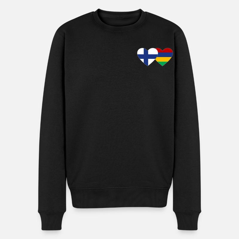 Finlande Maurice Flag Coeur - Pull Premium bio Homme - noir