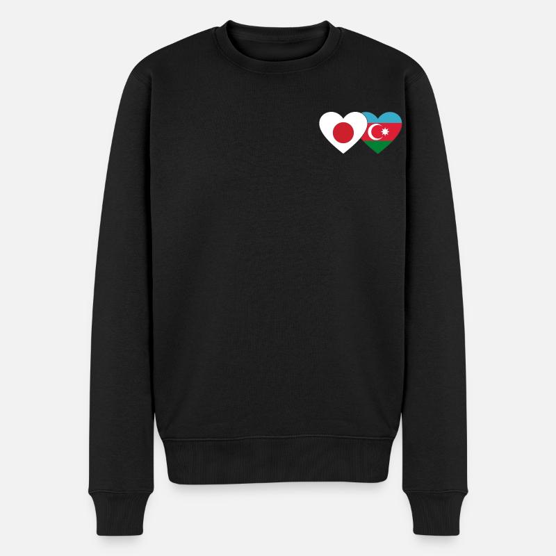 Japon Azerbaïdjan Flag Coeur - Pull Premium bio Homme - noir