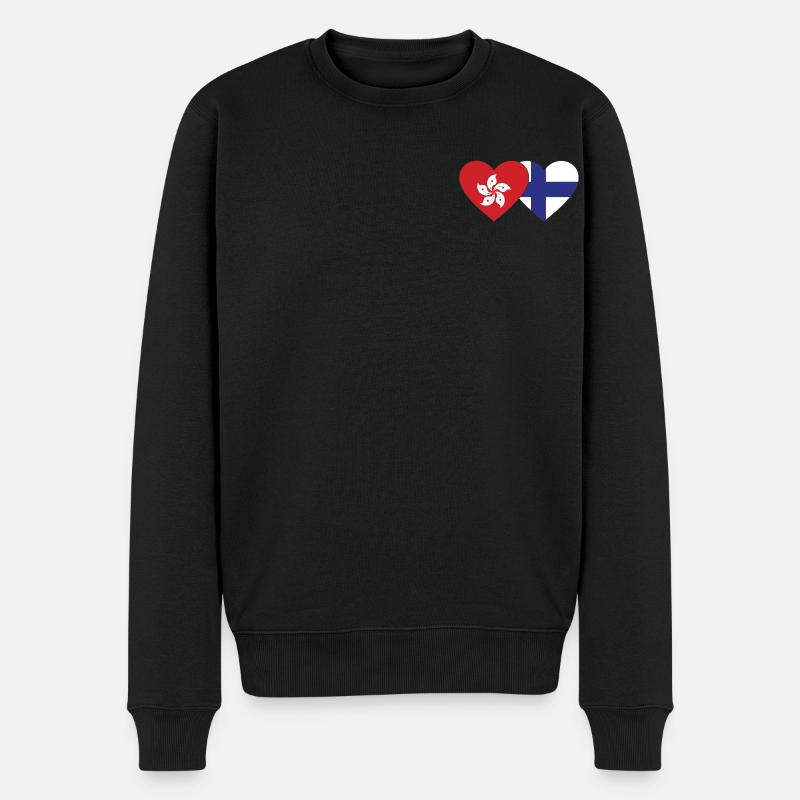 Hong Kong Finlande Flag Heart - Pull Premium bio Homme - noir