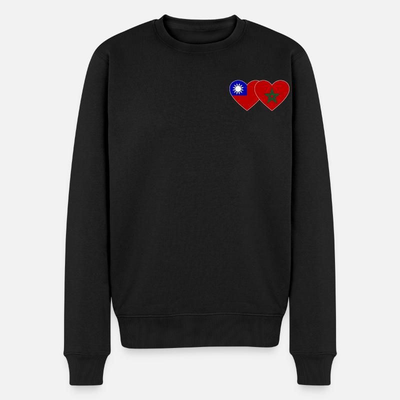 Taiwan Maroc Flag Heart - Pull Premium bio Homme - noir