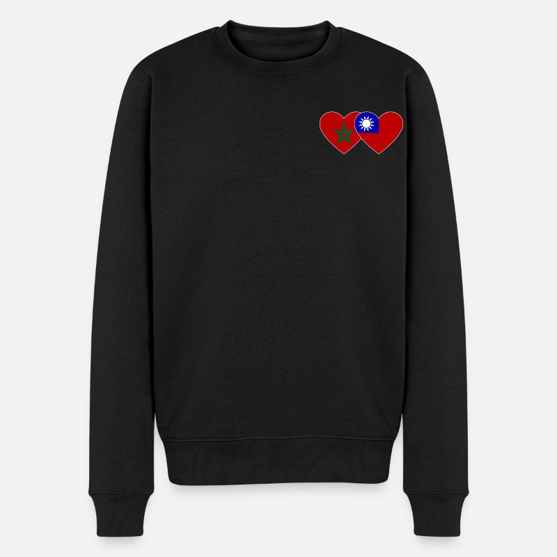 Maroc Taiwan Flag Heart - Pull Premium bio Homme - noir