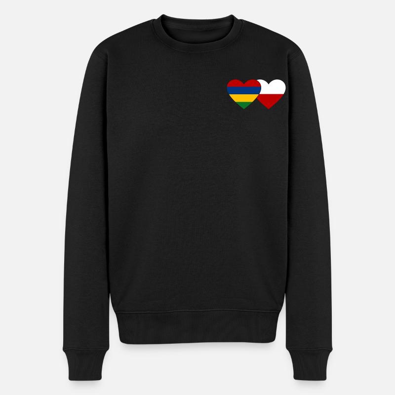 Maurice Pologne Flag Coeur - Pull Premium bio Homme - noir