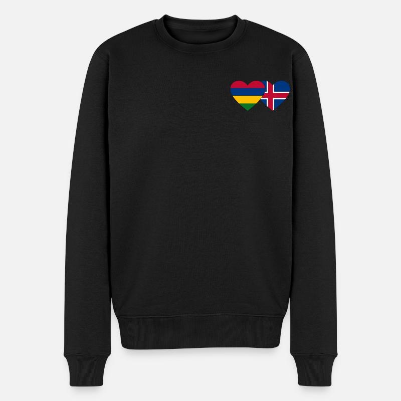 Maurice Islande Flag Coeur - Pull Premium bio Homme - noir