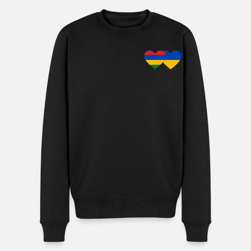 Maurice Ukraine Flag Coeur - Pull Premium bio Homme - noir