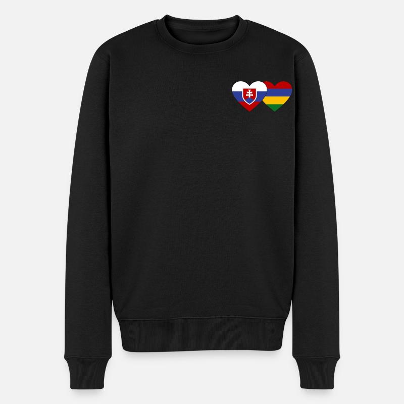 Slovaquie Maurice Flag Heart - Pull Premium bio Homme - noir