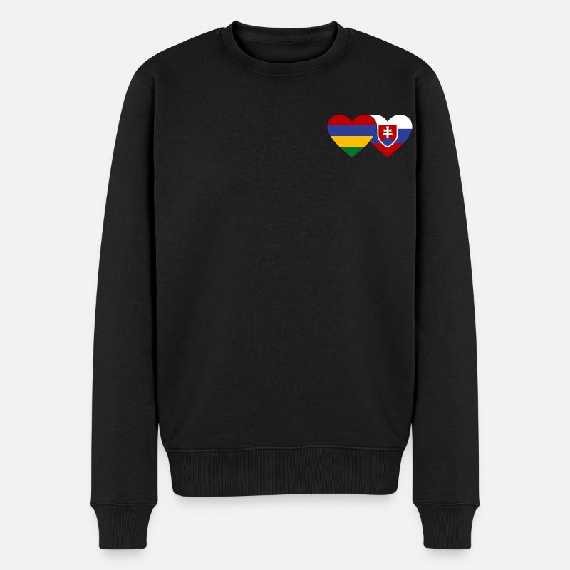 Maurice Slovaquie Flag Heart - Pull Premium bio Homme - noir