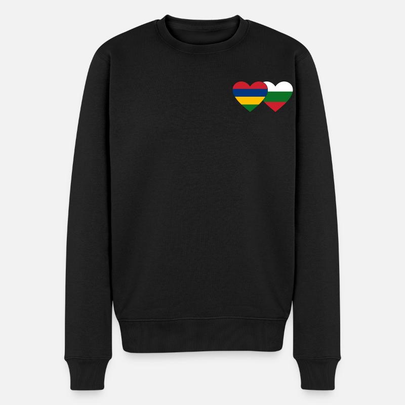 Maurice Bulgarie Flag Coeur - Pull Premium bio Homme - noir