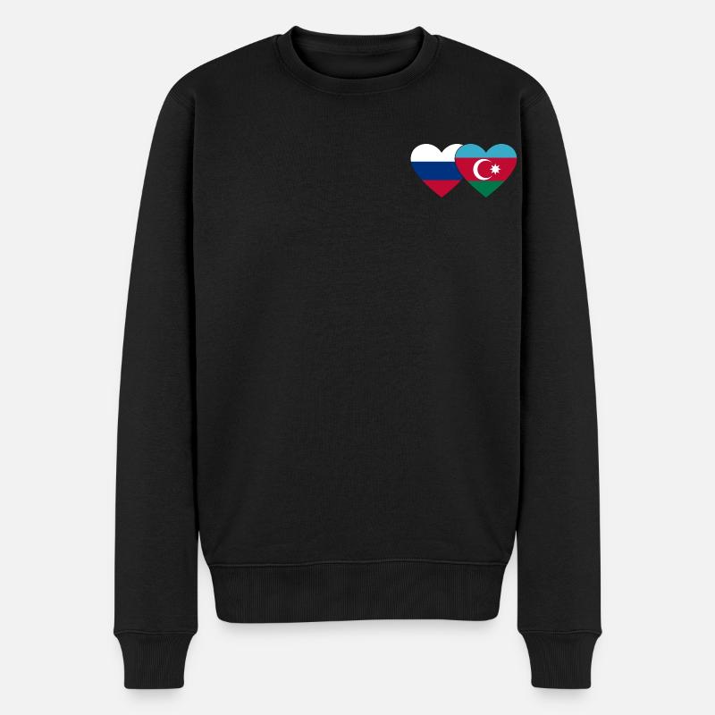 Russie Drapeau azerbaïdjanais coeur - Pull Premium bio Homme - noir