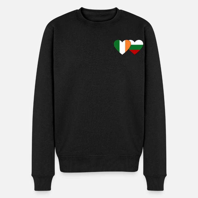 Irlande Bulgarie Flag Heart - Pull Premium bio Homme - noir