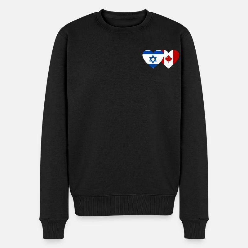 Drapeau d’Israël Canada Coeur - Pull Premium bio Homme - noir