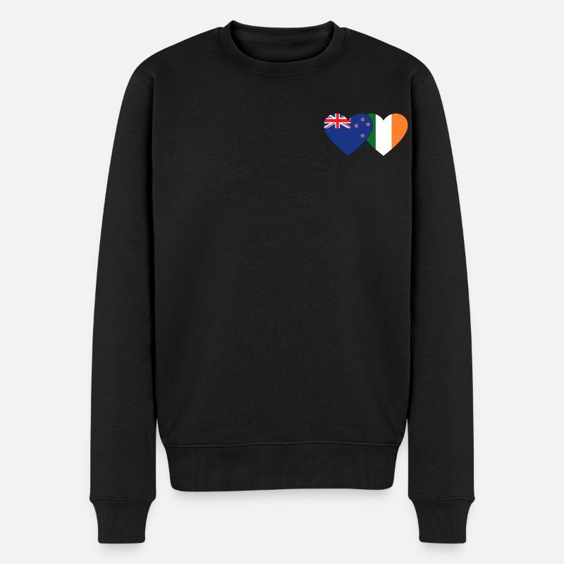 Nouvelle-Zélande Irlande Flag Heart - Pull Premium bio Homme - noir