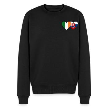 Irland Slowakei Flagge Herz - Männer Premium Bio Pullover - Schwarz - Vorne - Nico (187cm)