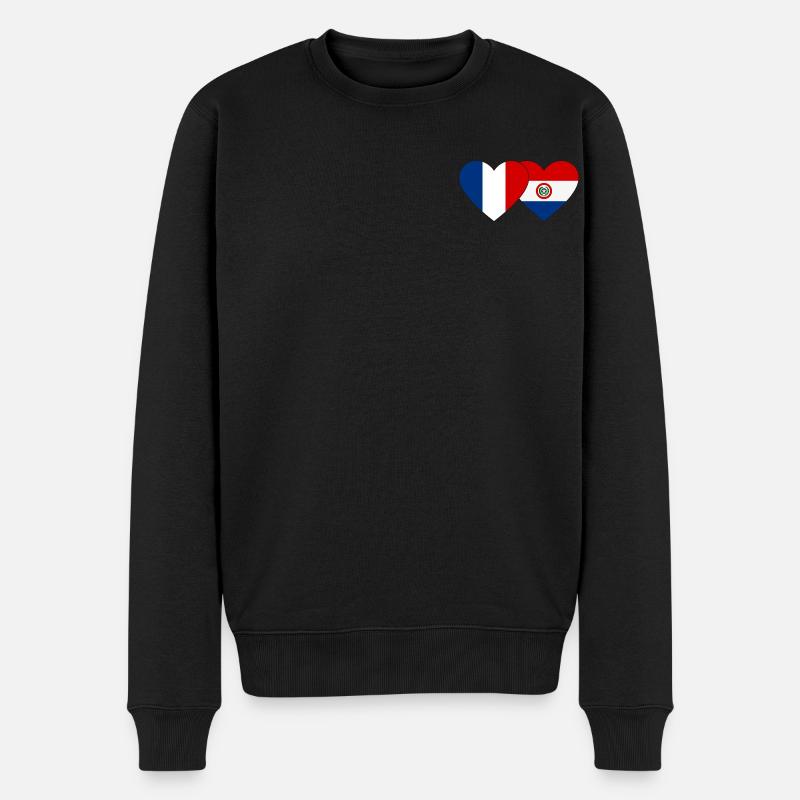 France Paraguay Drapeau du Cœur - Pull Premium bio Homme - noir