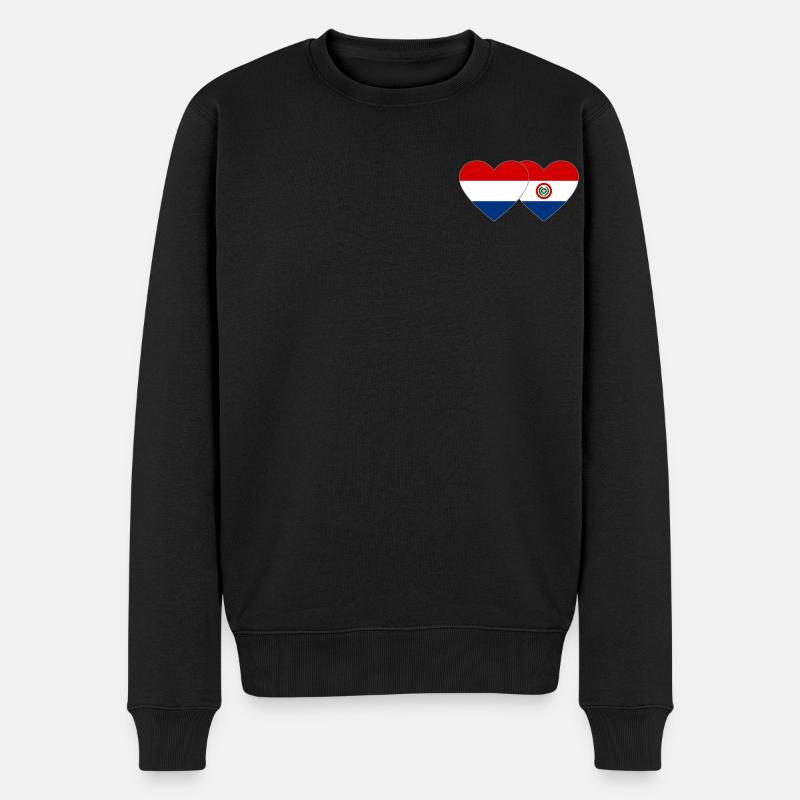 Drapeau du cœur du Paraguay - Pull Premium bio Homme - noir