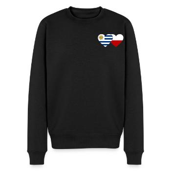 Uruguay Polen Herz Flagge - Männer Premium Bio Pullover - Schwarz - Vorne - Nico (187cm)