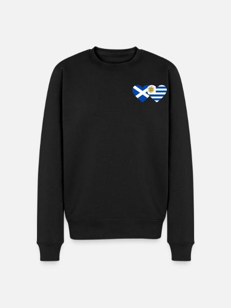 Scotland Uruguay Heart Flag - Men's Premium Organic Jumper - black