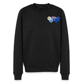 Uruguay Australien Herz Flagge - Männer Premium Bio Pullover - Schwarz - Vorne - Nico (187cm)