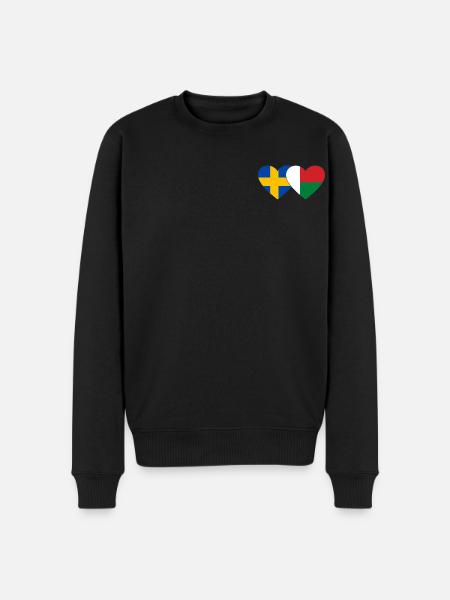 Sweden Madagascar Heart Flag - Men's Premium Organic Jumper - black