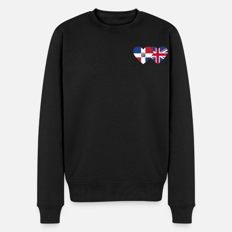 République dominicaine Angleterre Drapeau - Pull Premium bio Homme - noir