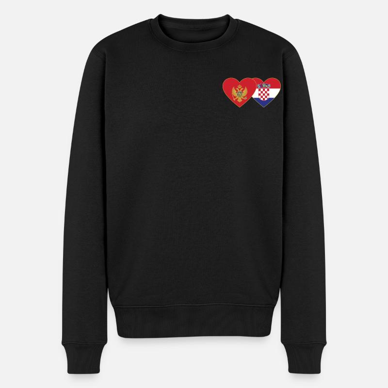 MonténégroDrapeau croate - Pull Premium bio Homme - noir