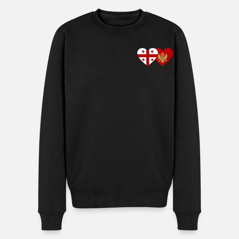 Géorgie Monténégro drapeau - Pull Premium bio Homme - noir