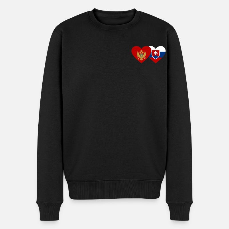Monténégro Slovaquie Drapeau - Pull Premium bio Homme - noir
