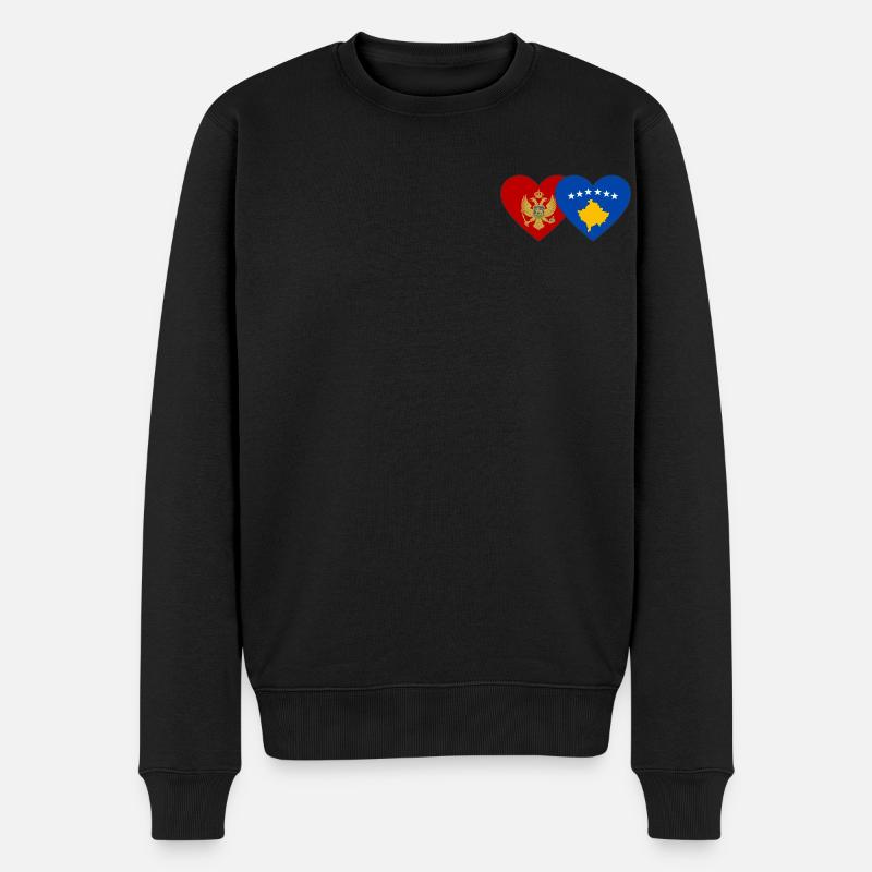 Monténégro Kosovo Drapeau - Pull Premium bio Homme - noir