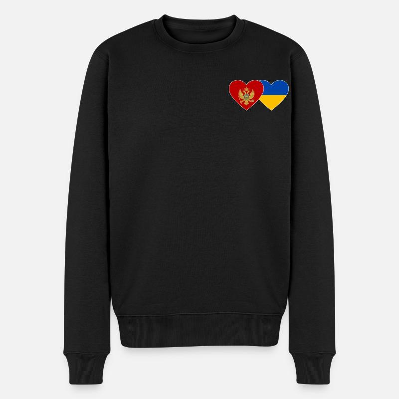 Montenegro Ukraine Flagge - Männer Premium Bio Pullover - Schwarz