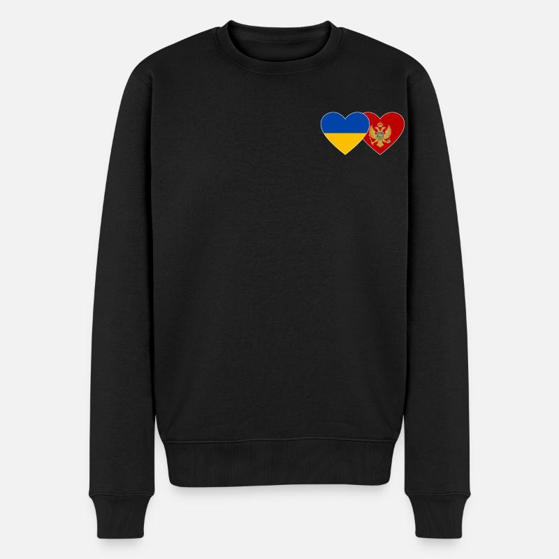 Ukraine Drapeau du Monténégro - Pull Premium bio Homme - noir