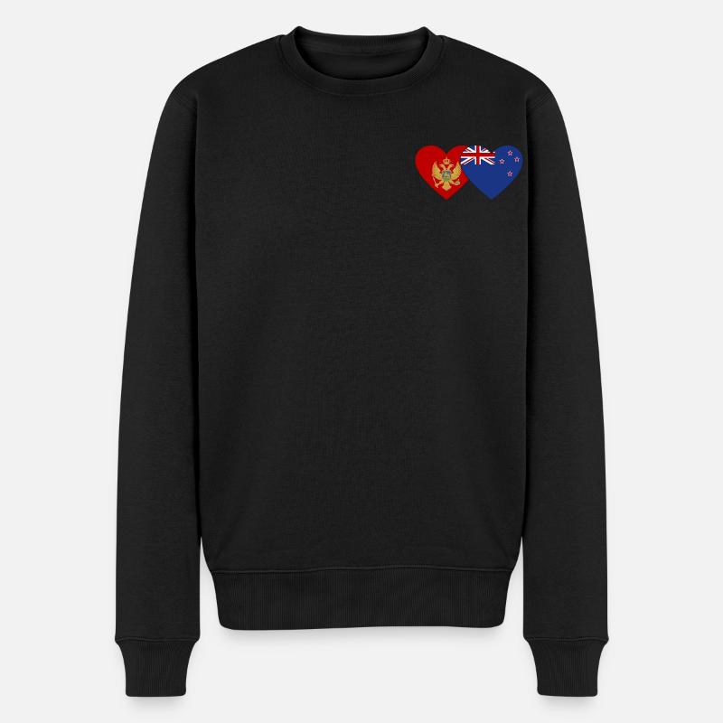 Montenegro Neuseeland Flagge - Männer Premium Bio Pullover - Schwarz