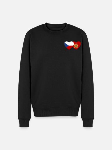 Tschechien Montenegro Flagge - Männer Premium Bio Pullover - Schwarz