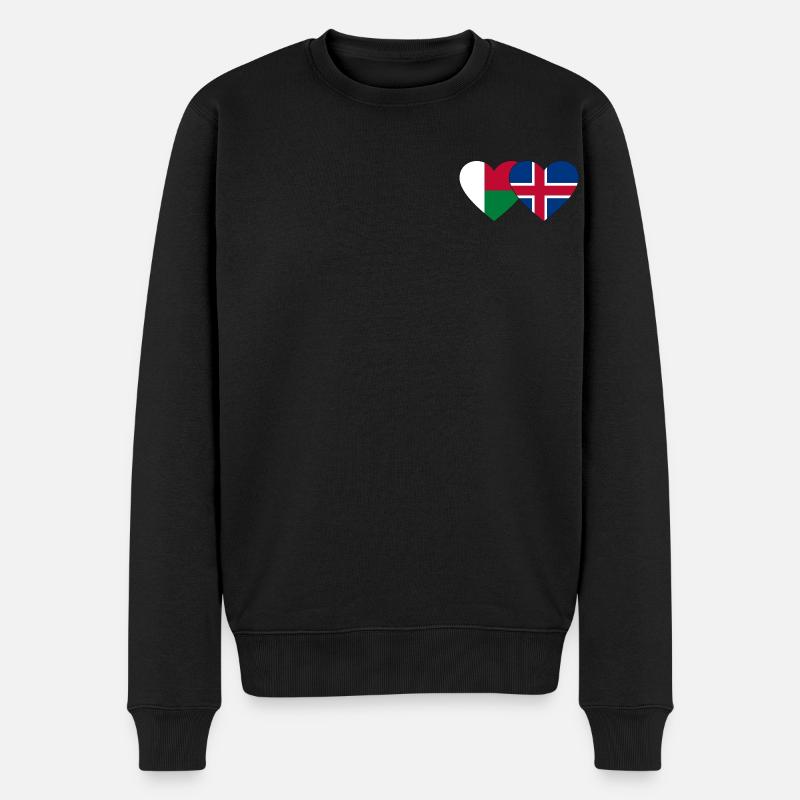 Madagascar Islande Flag Coeur - Pull Premium bio Homme - noir