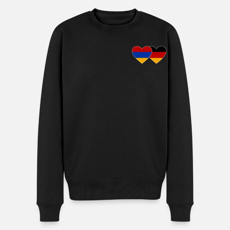 Armenia Germany Flag Heart - Men's Premium Organic Jumper - black