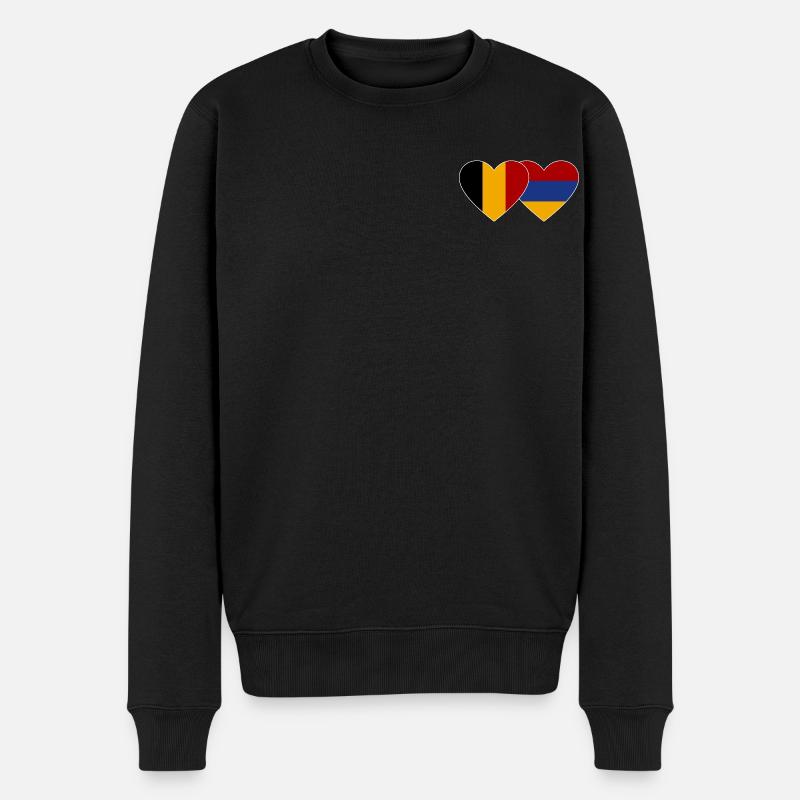 Belgique Arménie drapeau coeur - Pull Premium bio Homme - noir