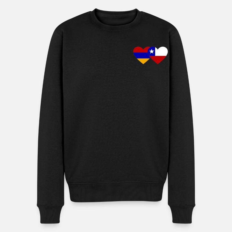 Arménie Chili Drapeau Coeur - Pull Premium bio Homme - noir